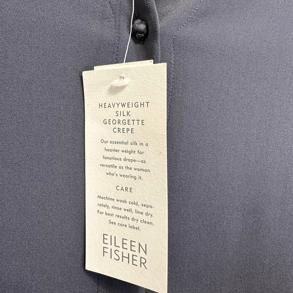 Eileen Fisher gray heavyweight silk georgette crepe 💯 silk jacket - Picture 3 of 7